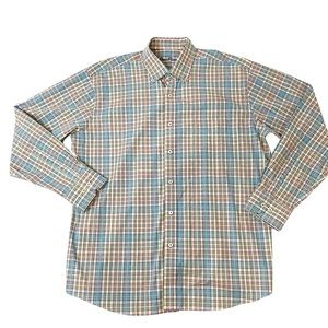 Alan Flusser Long‎ Sleeve Button Down Shirt Multicolor Plaid Men's Size L